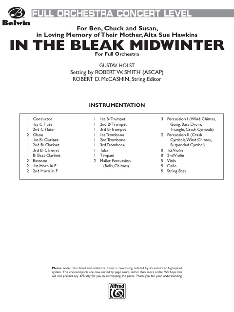 Gustav Holst - In the Bleak Midwinter